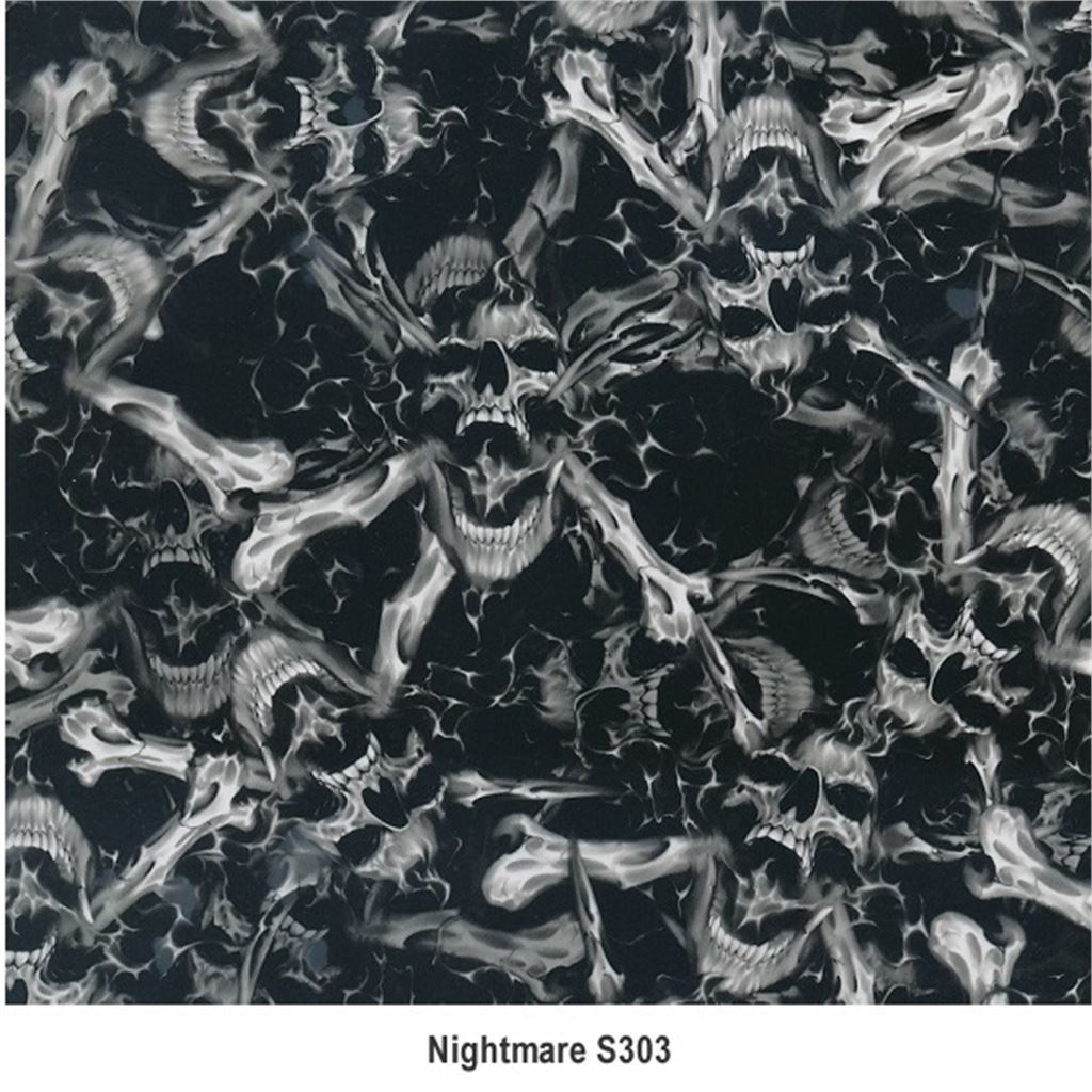B/W HYDROGRAPHIC FILM FOR HYDRO DIPPING WATER TRANSFER FILM NIGHTMARE 