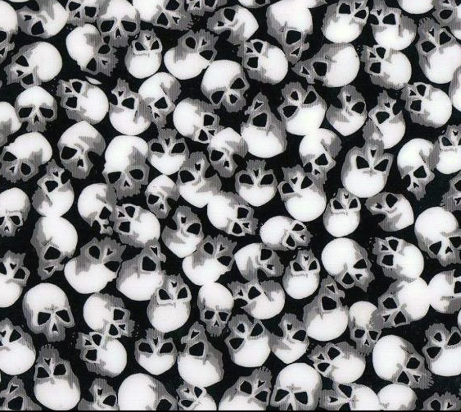 HD-SKL332 Skull Yard Black & White (50cm) - Water Transfer