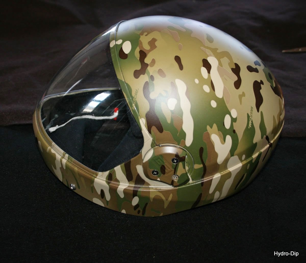 Hydrographic helmets and gear coating