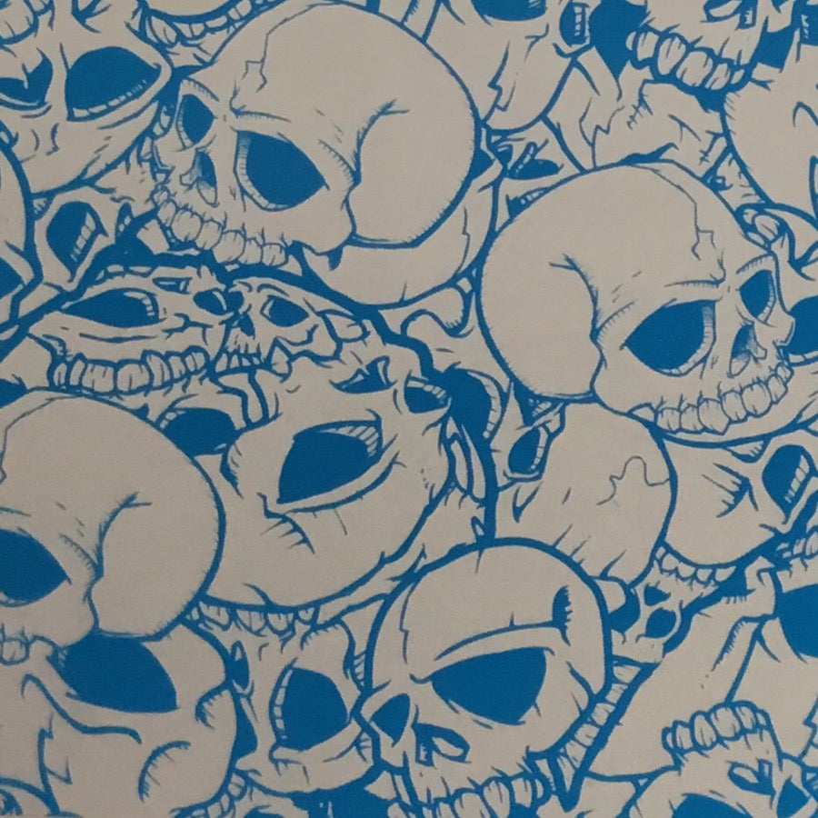 BLUE OUTLINE SKULLS
